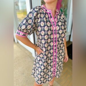 Deep Floral Cotton Dress ✨